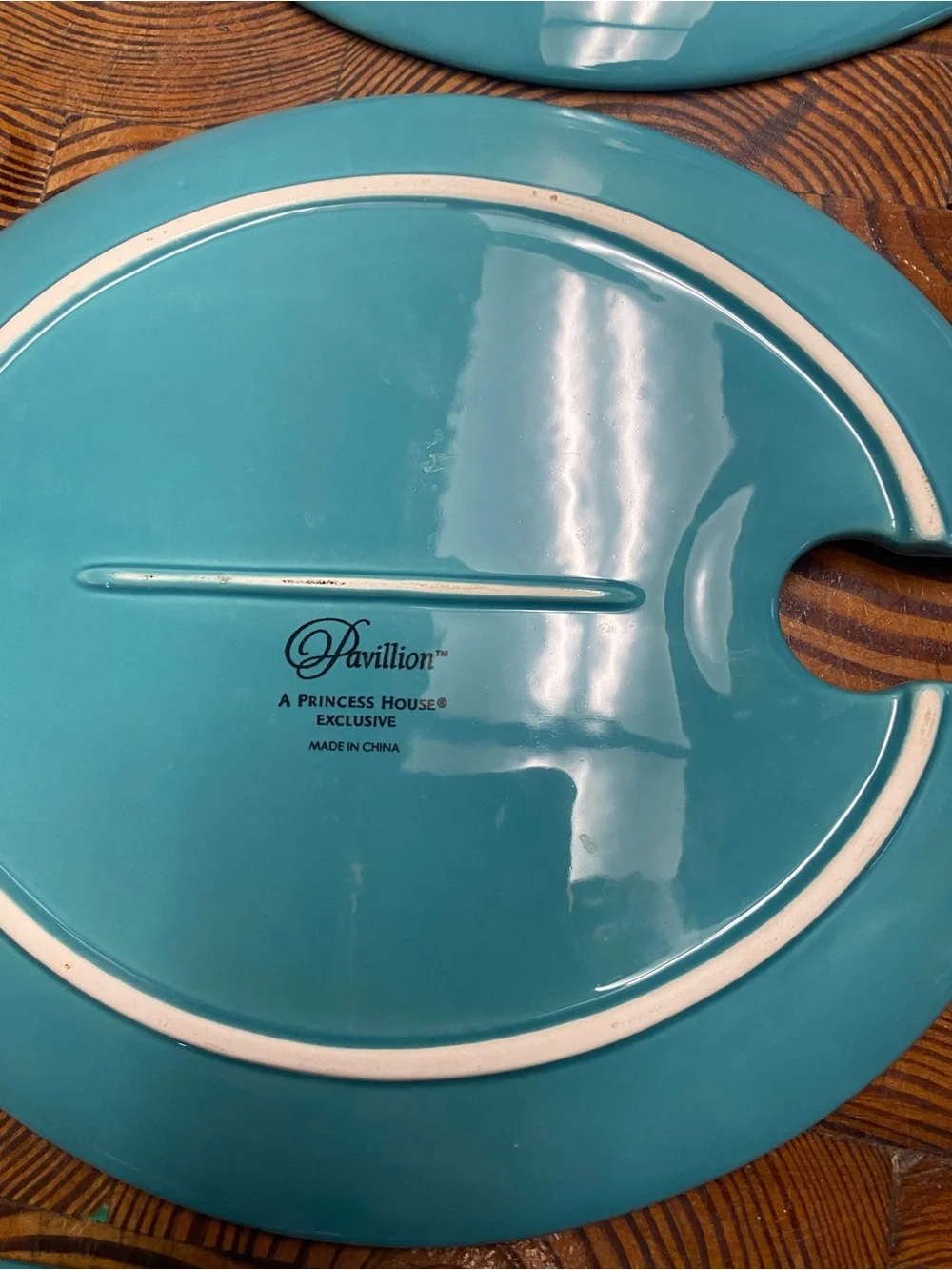 Princess House Pavillion Del Mar Aqua Party Snack & Appetizer Plates Set of 7